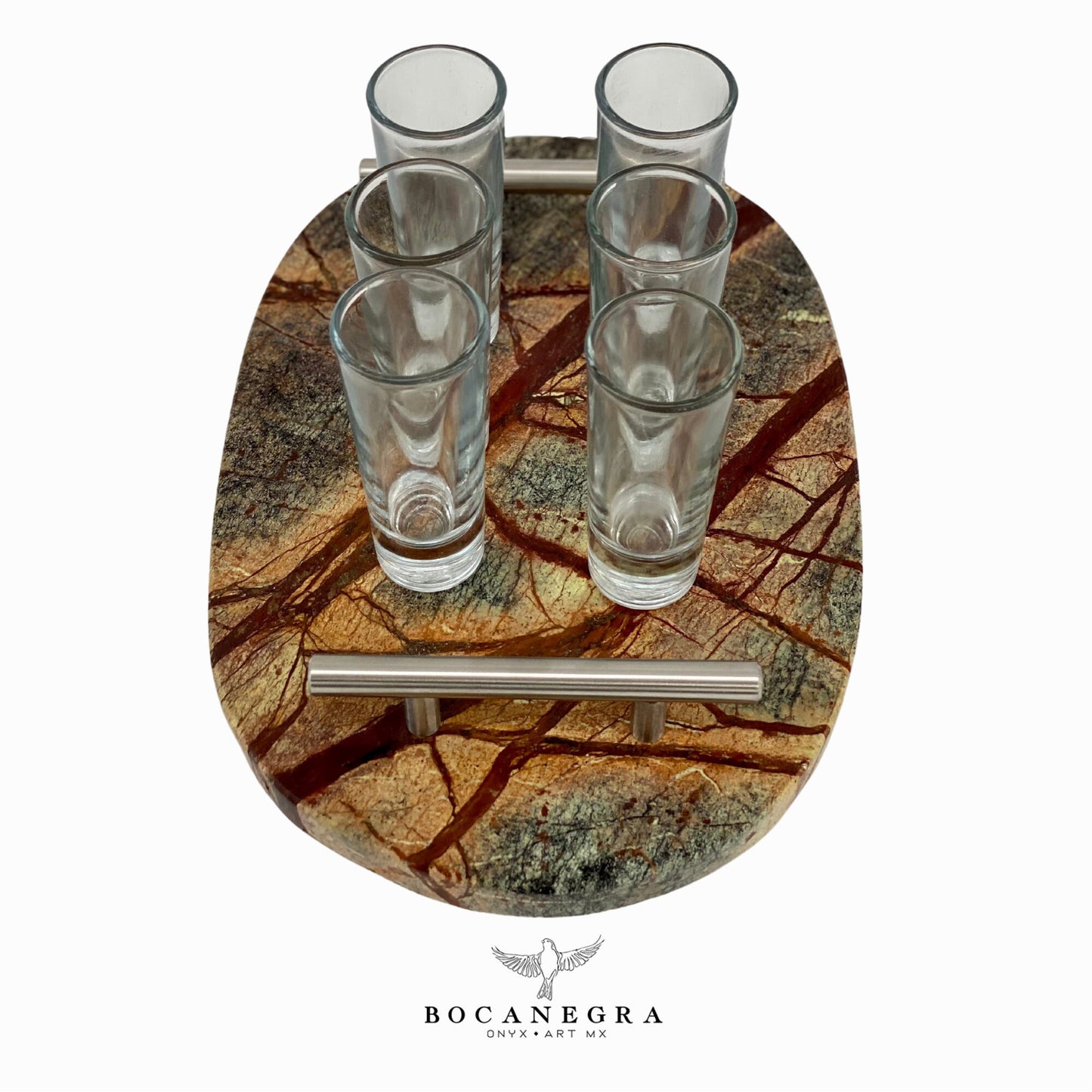 Tequila Glass Shots with Cooper Marble tray (6 shots set)