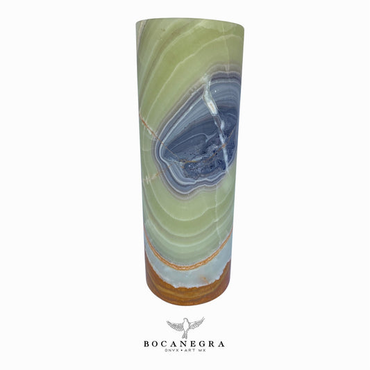 Green & Copper Onyx Stone Lamp - Table Lamp - Home Decor