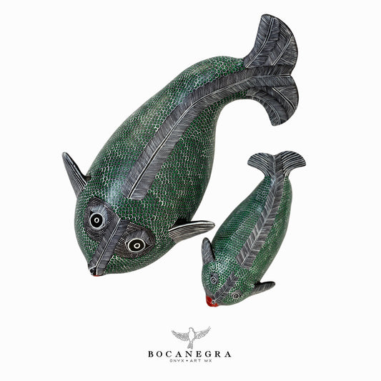 Clay Pottery Art by Juana Gomez Workshop - Decorative Two fish set