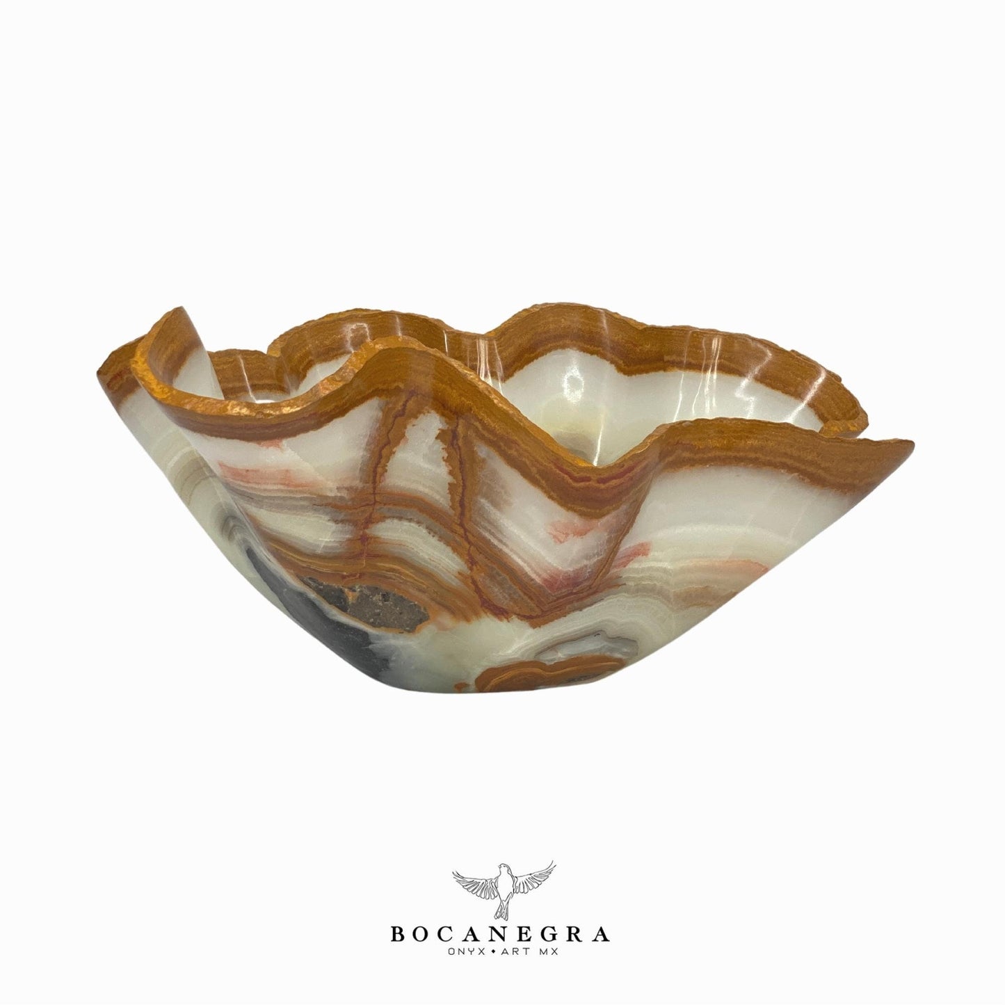 Stunning Brown & Beige Decorative Onyx Bowl - Centerpiece - Fruit platter