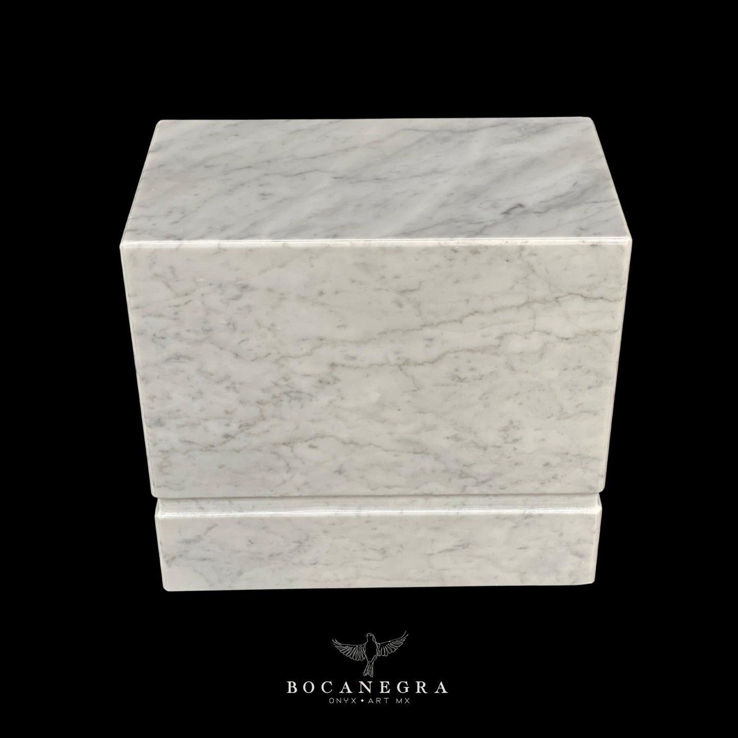 White Marble Cremation Urn for Human (Double Companion Urn)