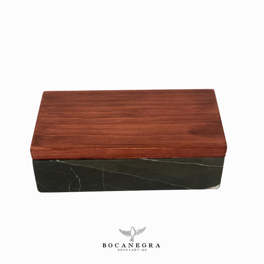 Black Marble Rectangular Jewelry Box - Organizer - Storage Box