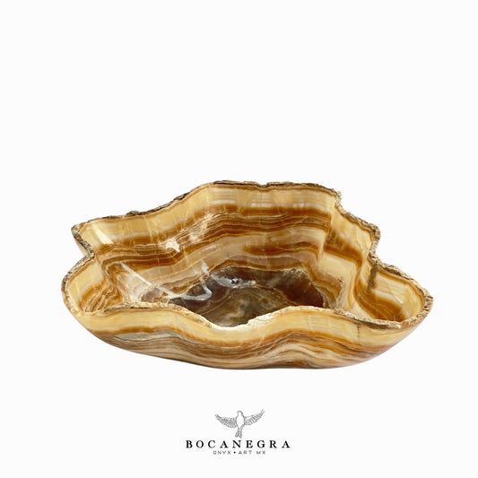 Brown & Beige Decorative Onyx Bowl - Centerpiece - Fruit platter