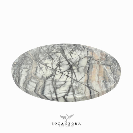 Gray & White Marble Rotating Tray (16-inch) - Lazy Susan