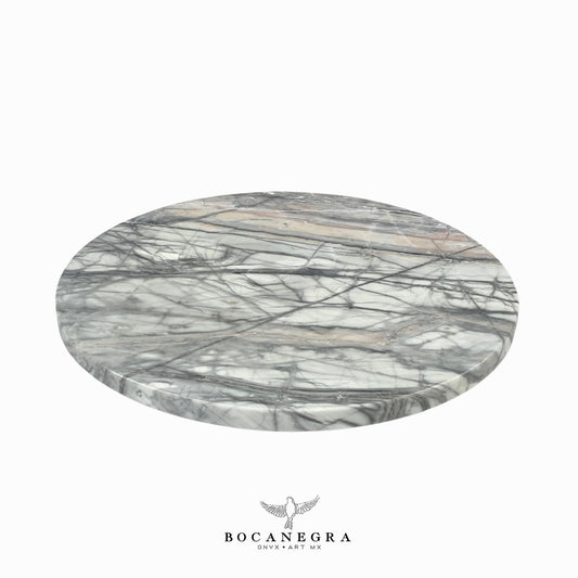 Gray & White Marble Rotating Tray (16-inch) - Lazy Susan