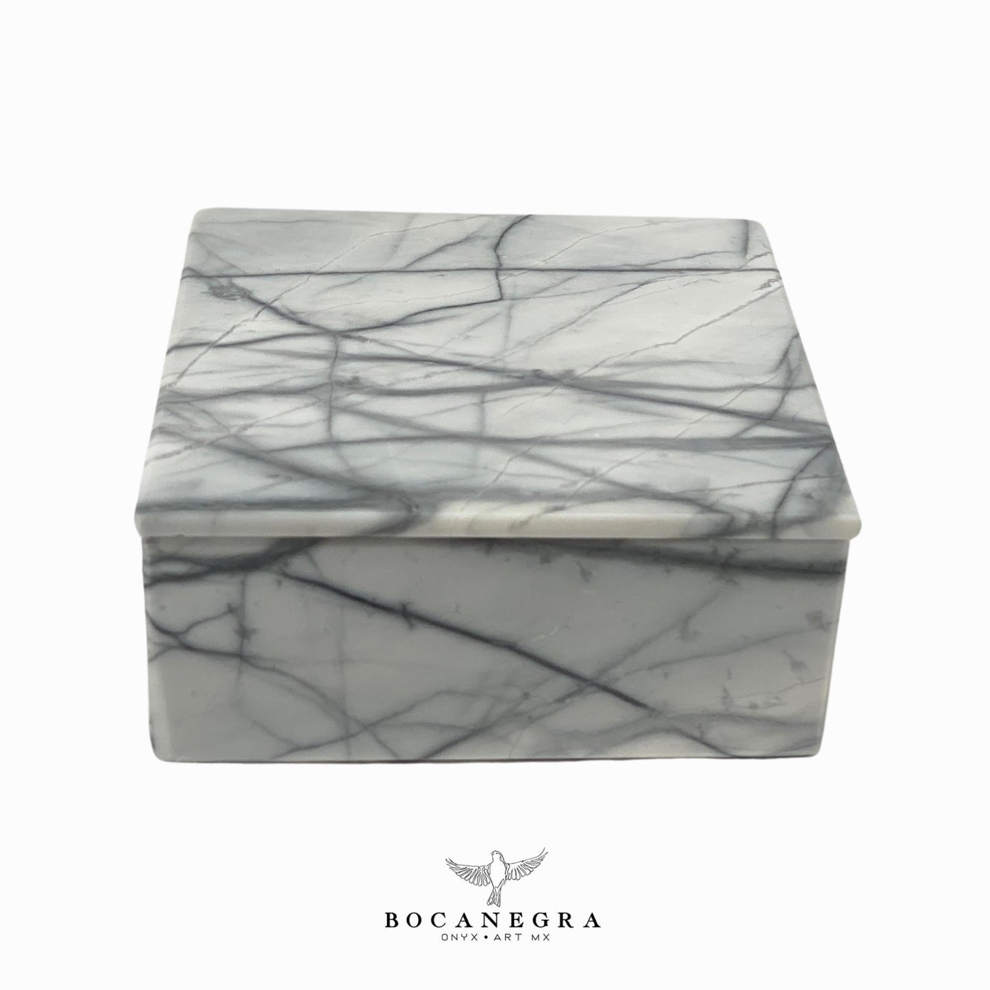 Gray & White Marble Square Jewelry Box - Organizer - Storage Box