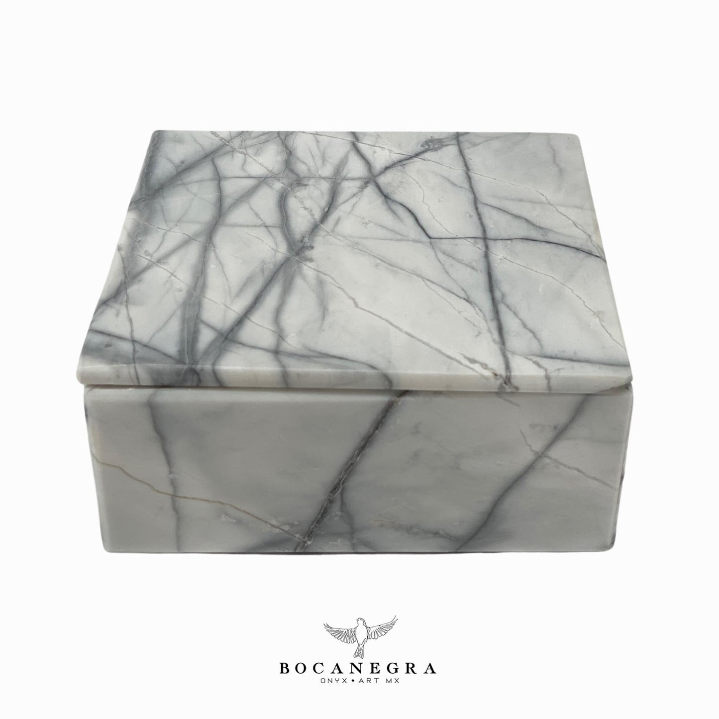 Gray & White Marble Square Jewelry Box - Organizer - Storage Box