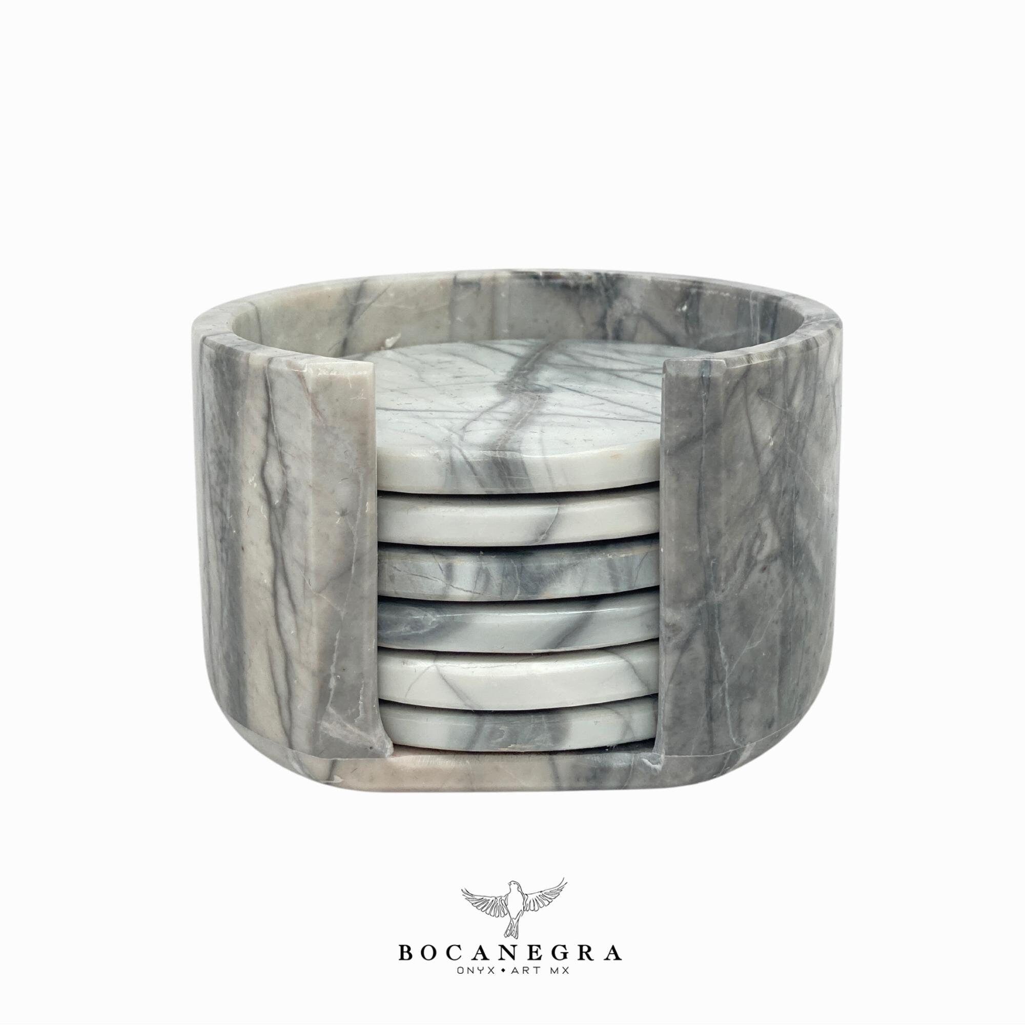 Coasters Set of 6 gray & white 2024 Marble⎪Bar tools⎪Kitchen essentials⎪Tabletop protection for your furniture