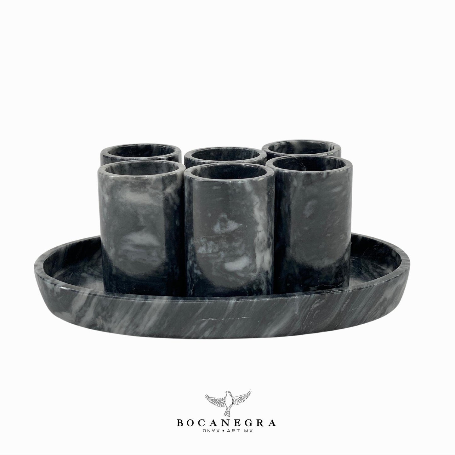 Gray Marble Tequila Shots - Hand carved shot - (Set of 6)