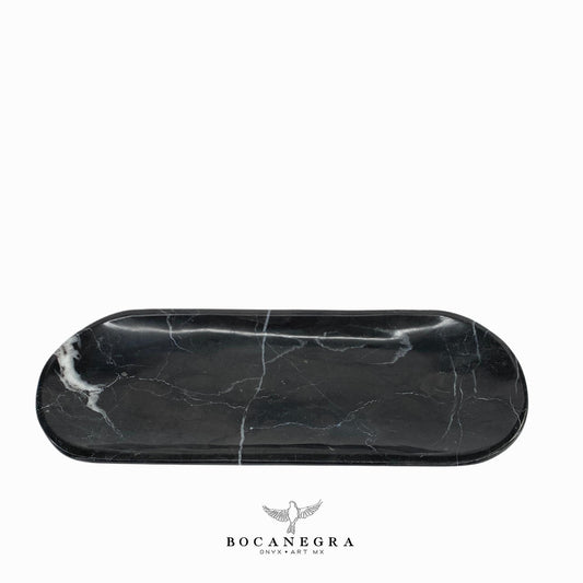 Black Marble Vanity Tray - Oval Jewelry tray - Trinket plate