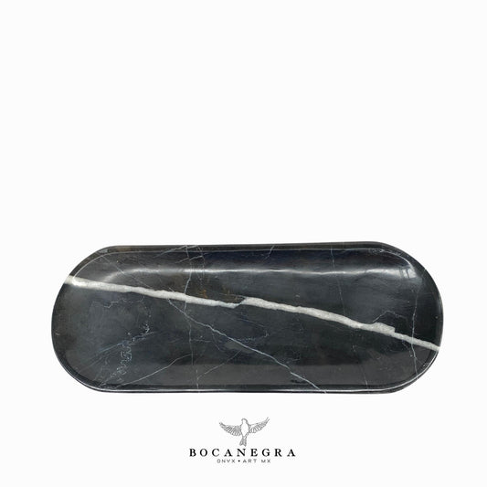 Black Marble Vanity Tray - Oval Jewelry tray - Trinket plate