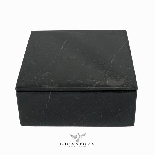 Black Marble Square Jewelry Box - Organizer - Storage Box