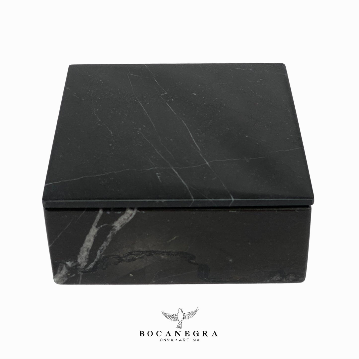 Black Marble Square Jewelry Box - Organizer - Storage Box