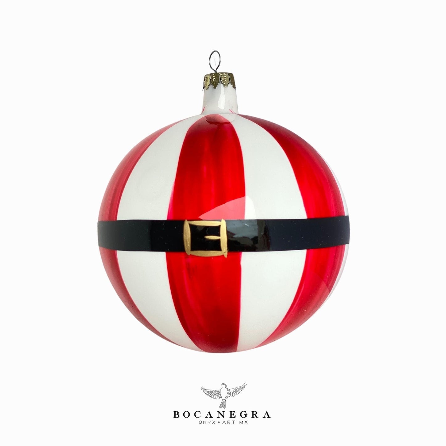 Blown Glass Christmas Sphere - Santa Belly Ornament (Set of 12)