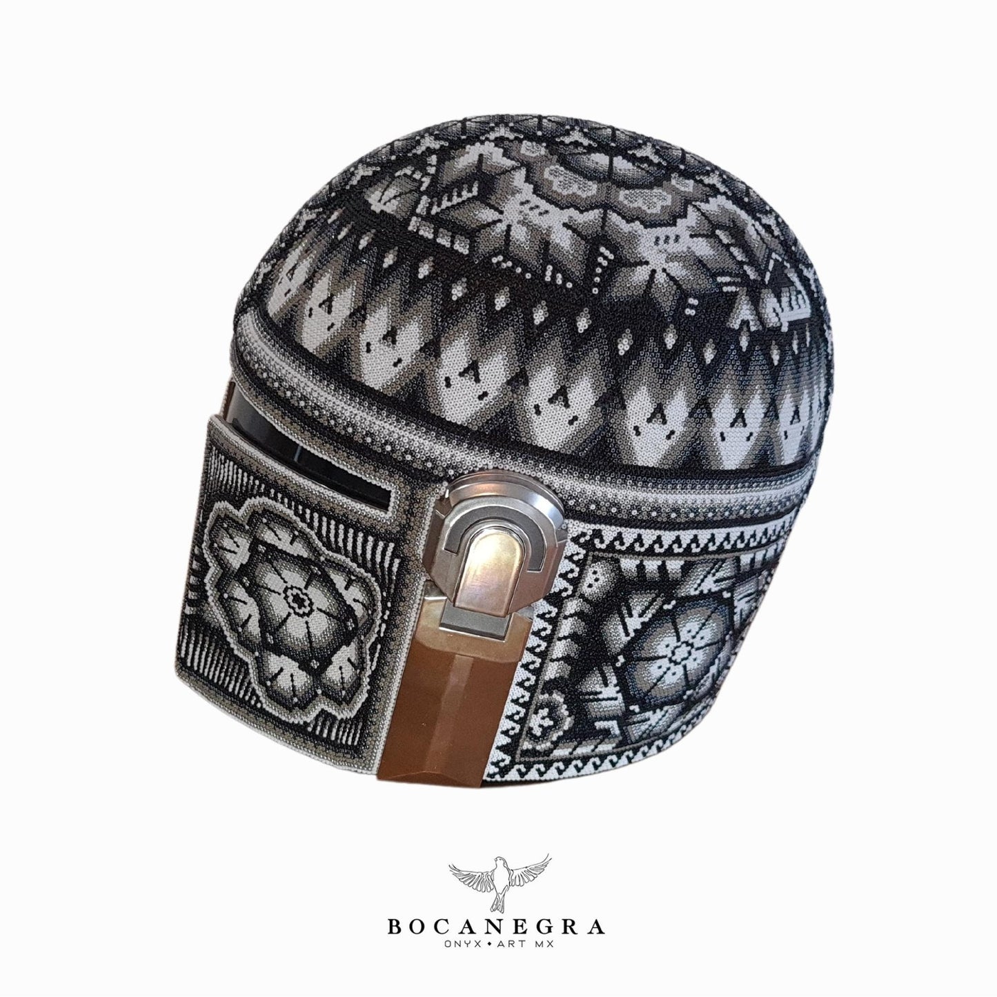 Huichol Art Helmet - The Mandalorian Helmet - Out of this world  - Huichol Art - Handmade