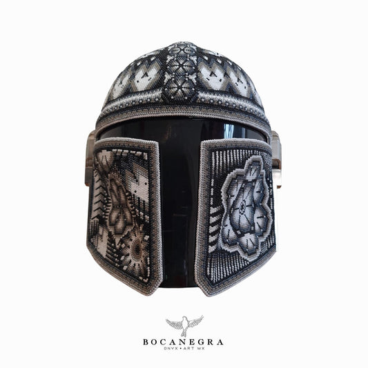 Huichol Art Helmet - The Mandalorian Helmet - Out of this world  - Huichol Art - Handmade