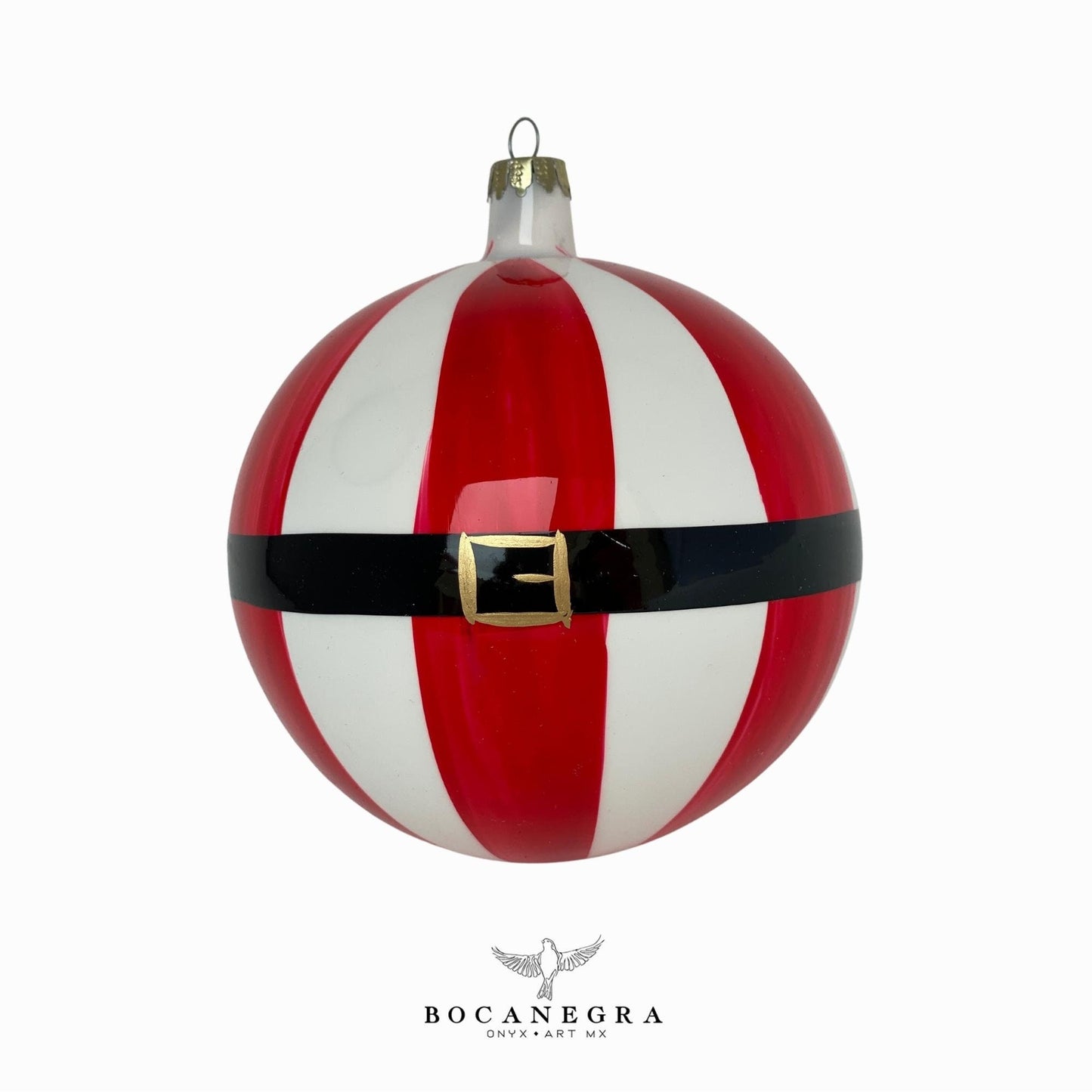 Blown Glass Christmas Sphere - Santa Belly Ornament (Set of 12)