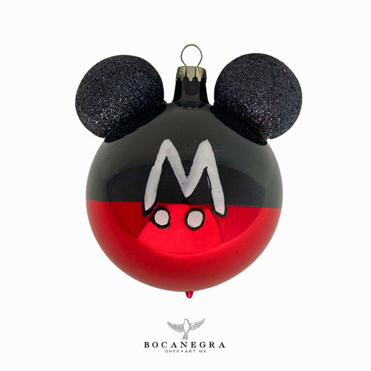 Blown Glass Christmas Sphere - Mickey Mouse ornament (Set of 6)
