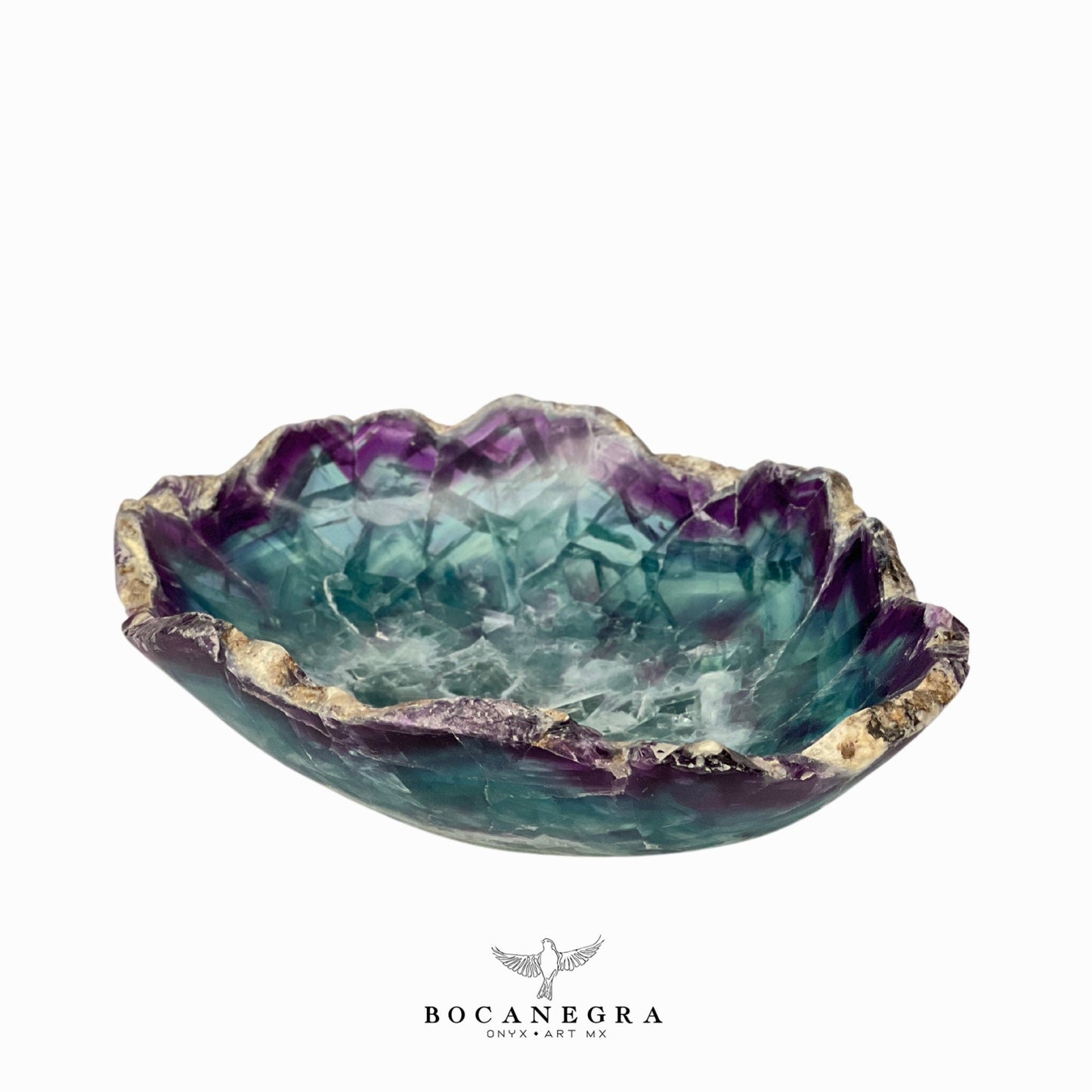 Purple & Green Decorative Fluorite Bowl - Centerpiece - Fruit Platter