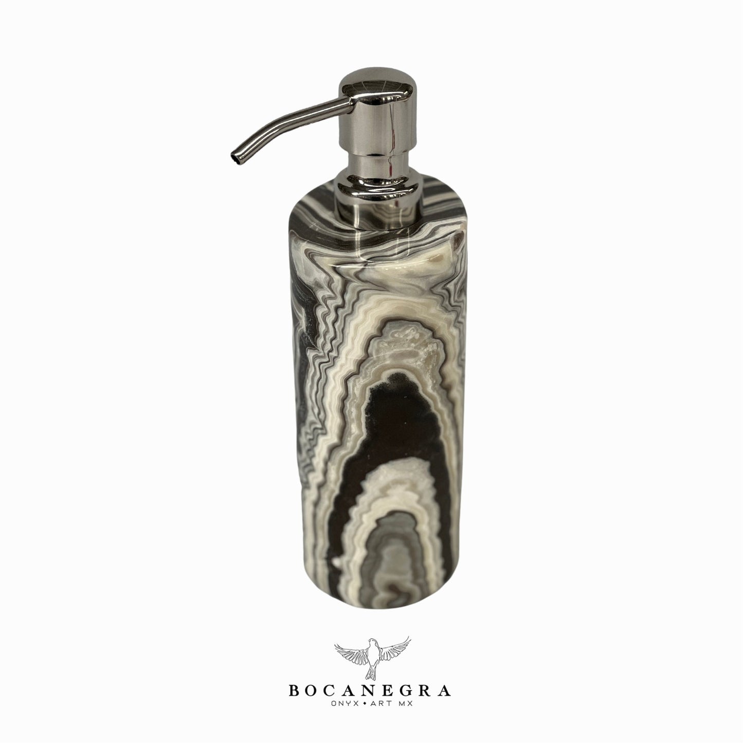Black and Beige Onyx Soap Dispenser | Soap Pump | Beauty & Caret