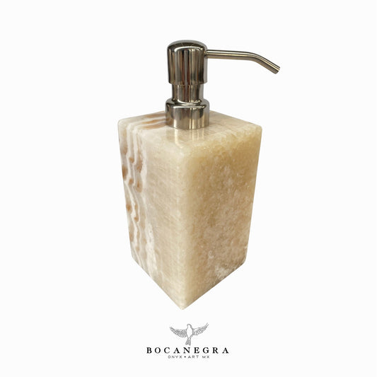 Beige and White Onyx Soap Dispenser - Soap Pump - Beauty & Care