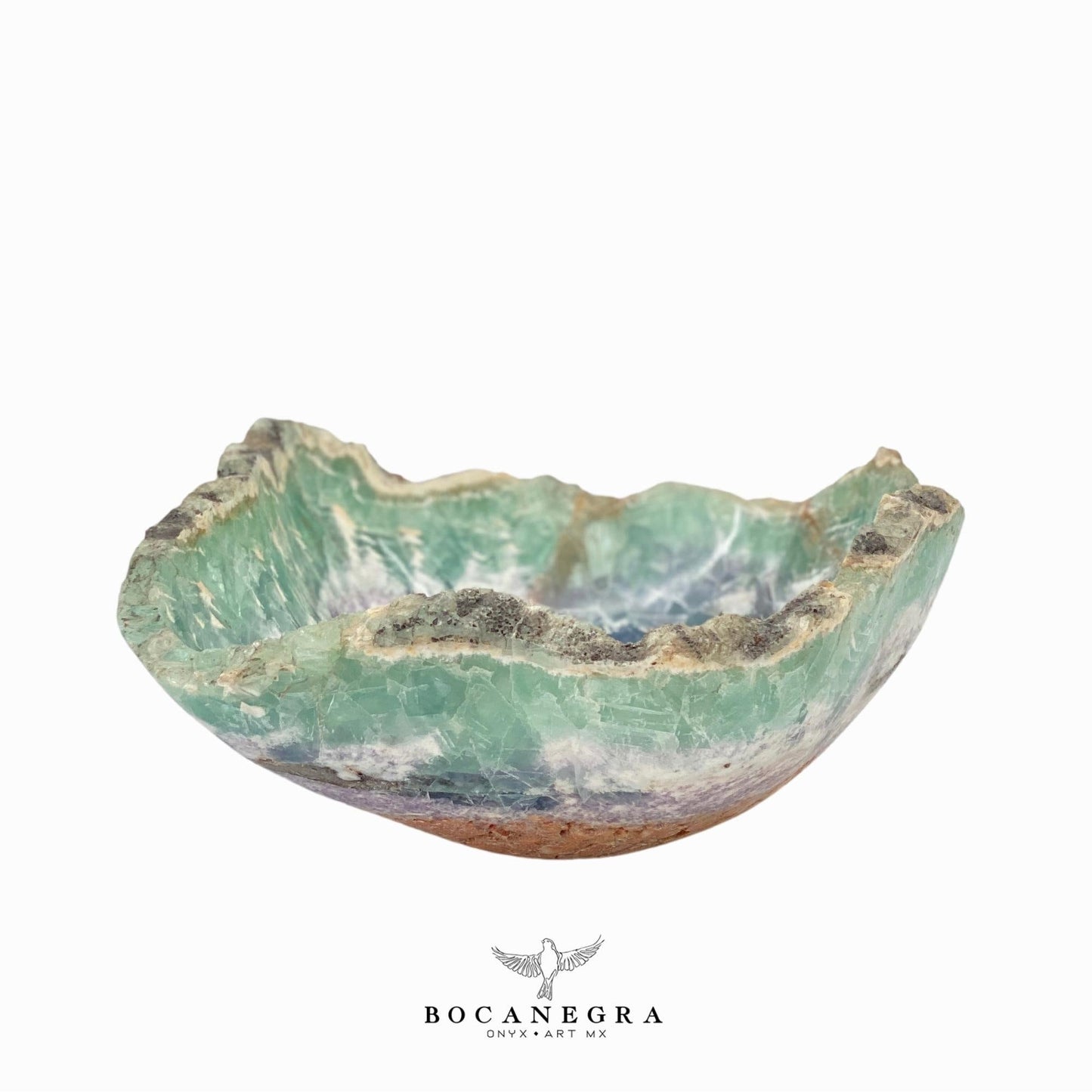 Green & Blue Decorative Fluorite Bowl - Centerpiece - Fruit platter