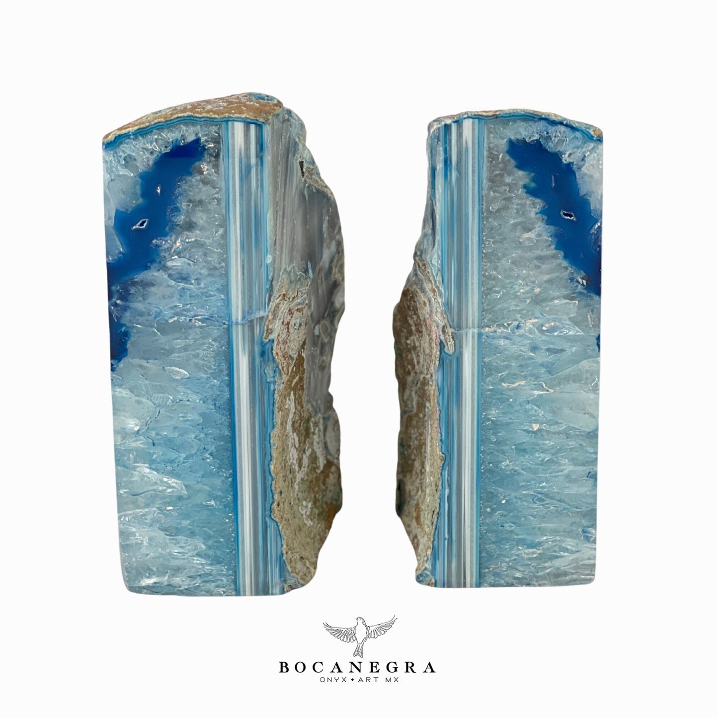Blue Agate  Bookends - Book holder - Office decor