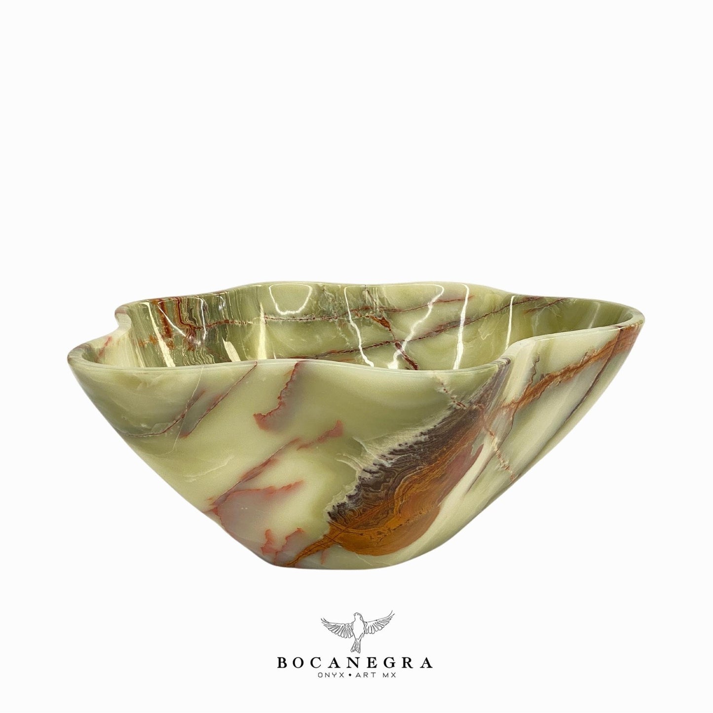 Green & Brown Decorative Onyx Bowl - Centerpiece - Fruit platter