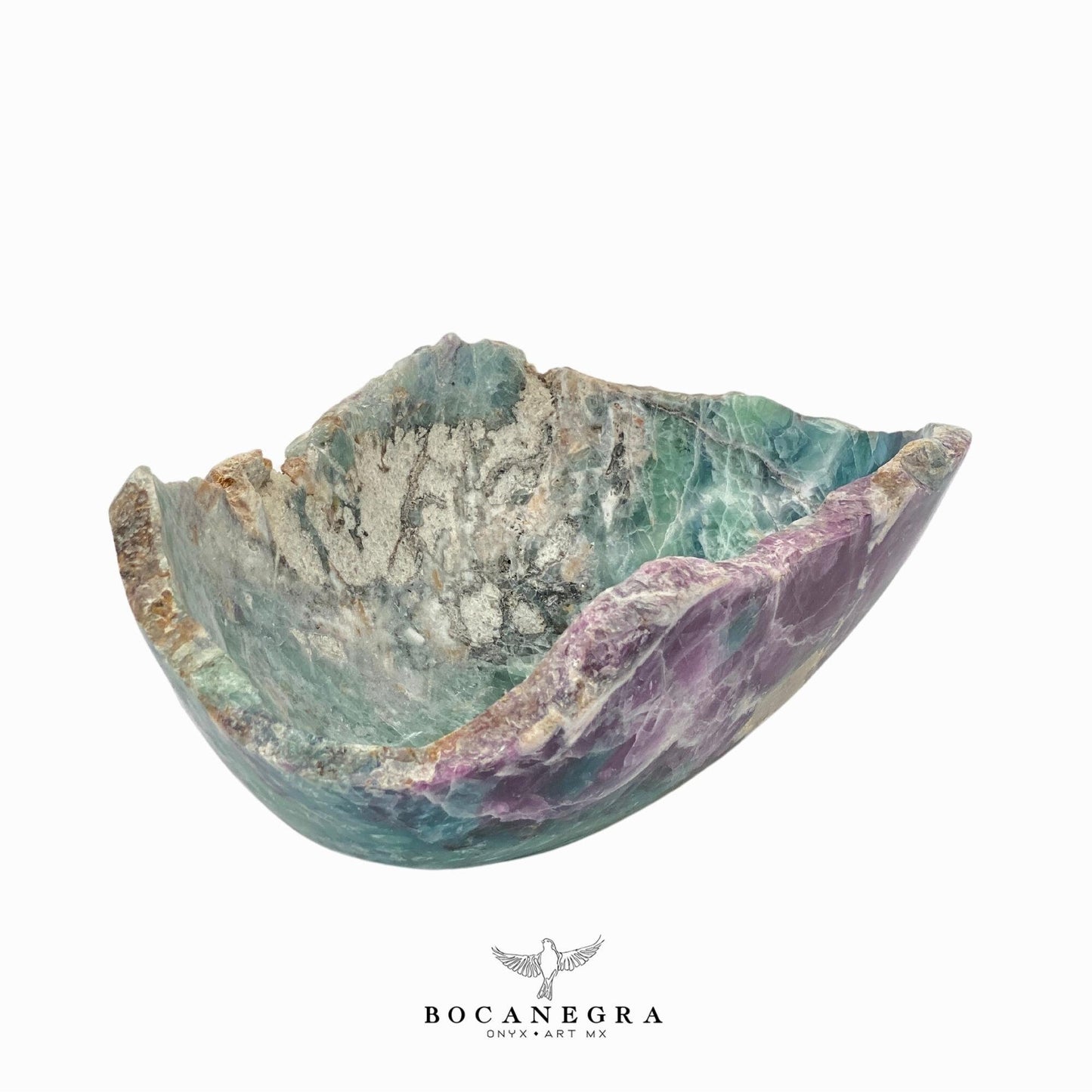 Green & Purple Decorative Fluorite Bowl - Centerpiece - Fruit platter